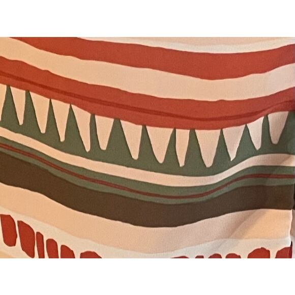 LOFT Ruffle Camisole in Autumn Colors, Burnt Orange, Olive, Ivory, Striped, S - Picture 6 of 11